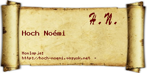 Hoch Noémi névjegykártya